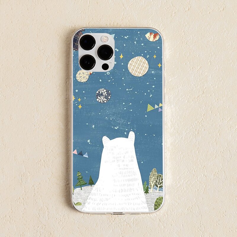 

Cartoon Graphic Phone Case, Blue