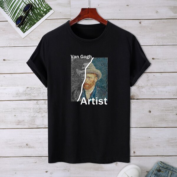 

Figure & Letter Graphic Tee, Black
