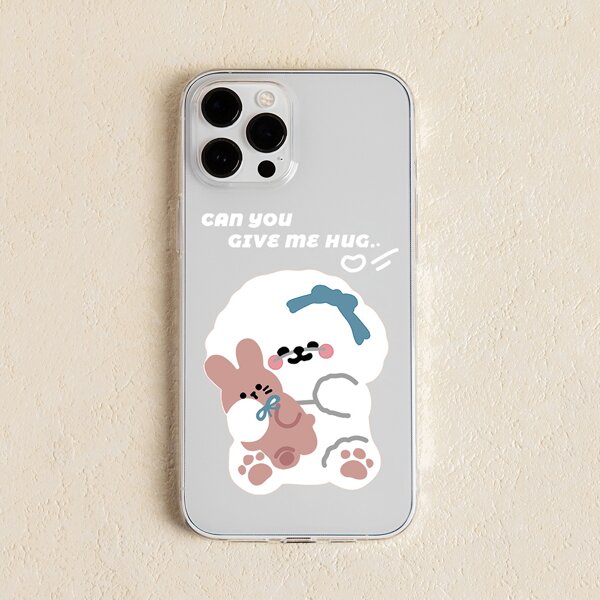 

Cartoon Bear Clear Phone Case, Multicolor
