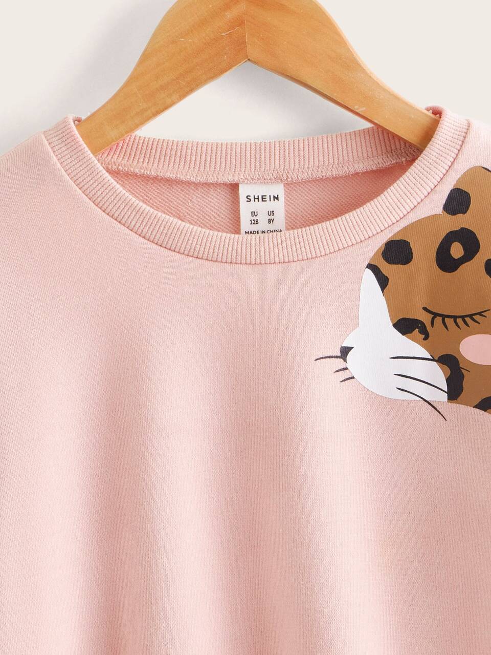 Tween Girl Casual Leopard Print Long Sleeve Sweatshirt Suitable For Autumn And Winter