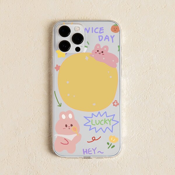 

Cartoon Bear Clear Phone Case, Multicolor
