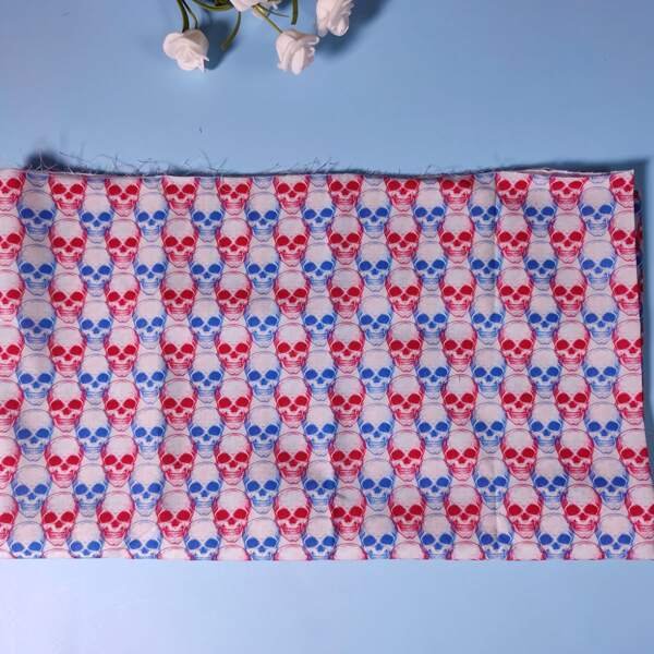 

1pc Skull Pattern DIY Cloth, Multicolor