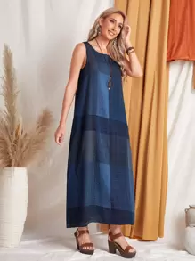 EMERY ROSE Đầm Túi Khối Màu Sọc ca rô Giải trí - Nhiều màu - Xem 4