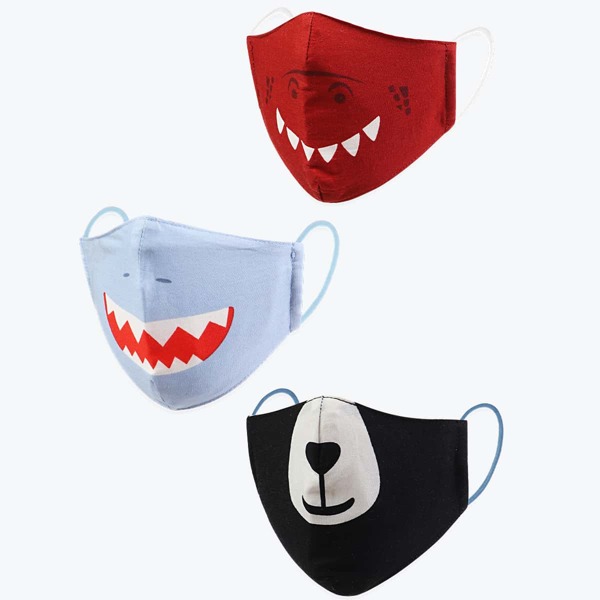 

3pcs Toddler Kids Cartoon Graphic Face Mask, Multicolor