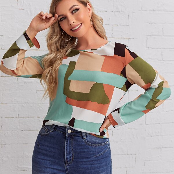 

Graphic Print Blouse, Multicolor