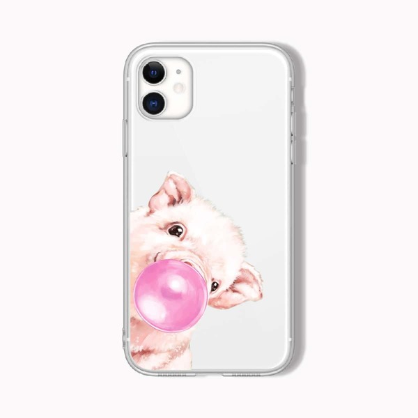 

Pig Pattern Clear Phone Case, Multicolor