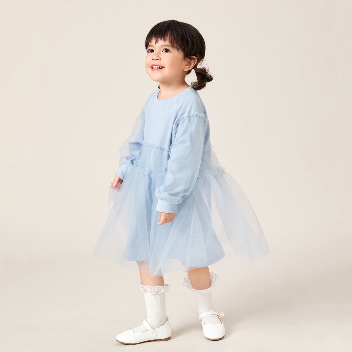 для девочек Платье контрастный сетчатый с рукавом-реглан