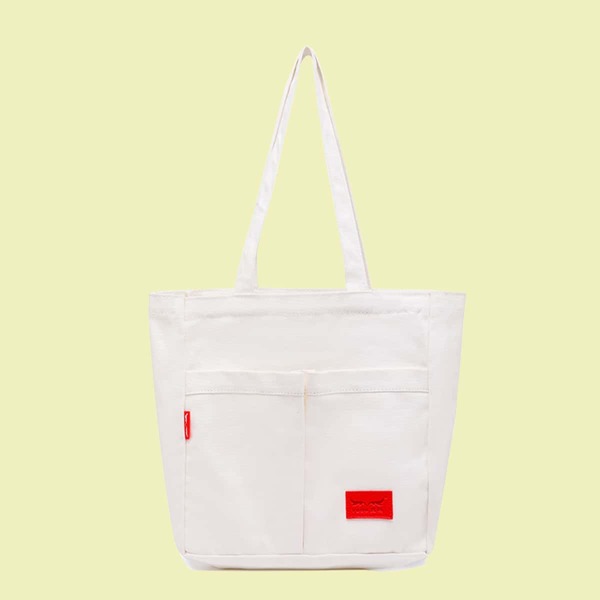 

Pocket Detail Large Capacity Shopper Bag, White