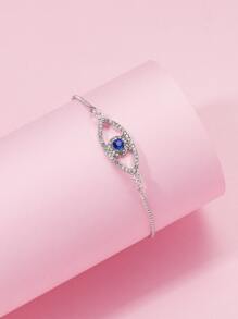 Rhinestone Eye Decor Bracelet - Blue - View 2