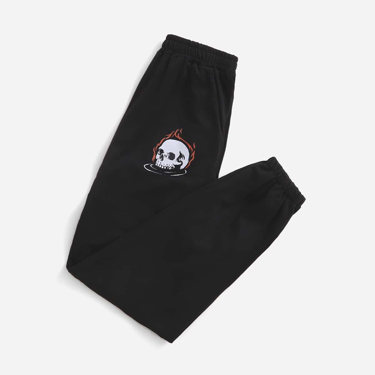 

Skull Graphic Sweatpants, Black