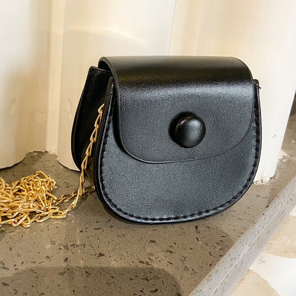 

Minimalist Chain Crossbody Bag, Black