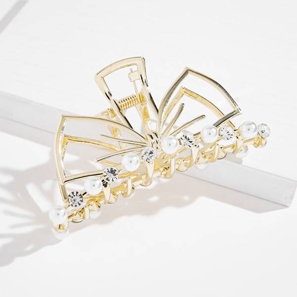 

Faux Pearl Hair Claw, Beige