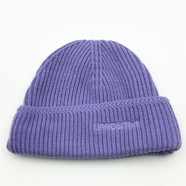 

Letter Embroidered Beanie, Purple