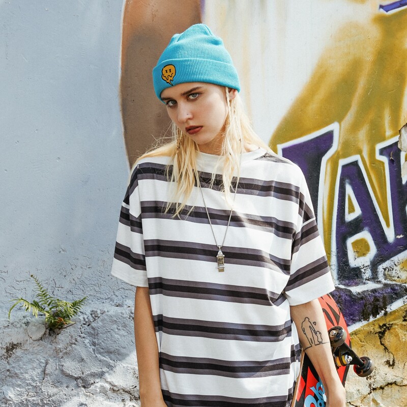 

Striped Drop Shoulder Tee, Multicolor