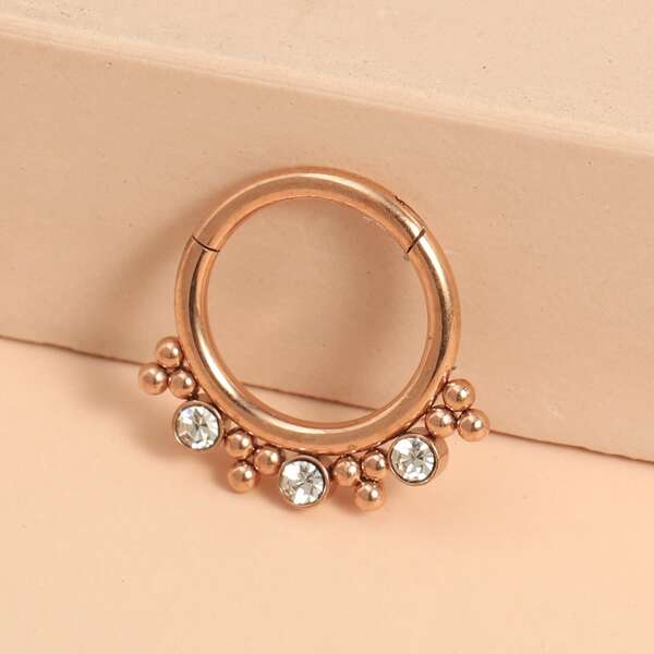 

Rhinestone Decor Nose Ring, Rose gold