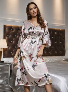 Đầm mặc nhà Hoa Thanh lịch - Nhiều màu - Xem 3