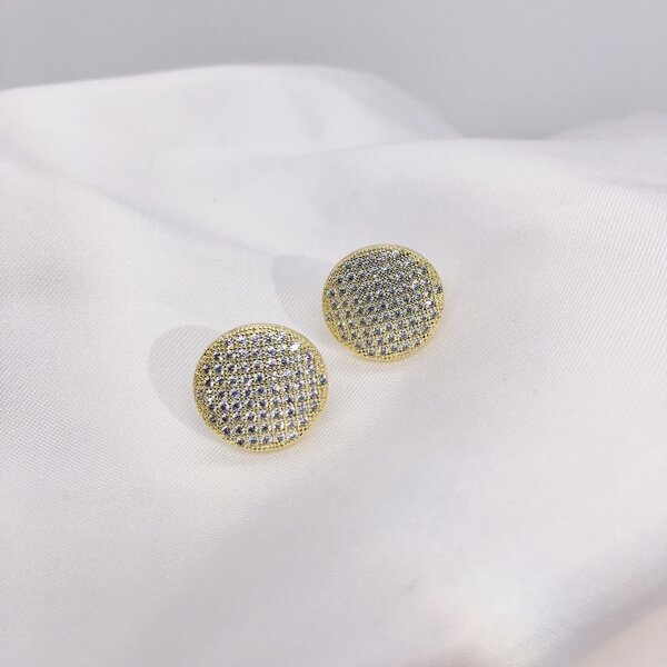 

14K Gold Plated Zircon Decor Stud Earrings