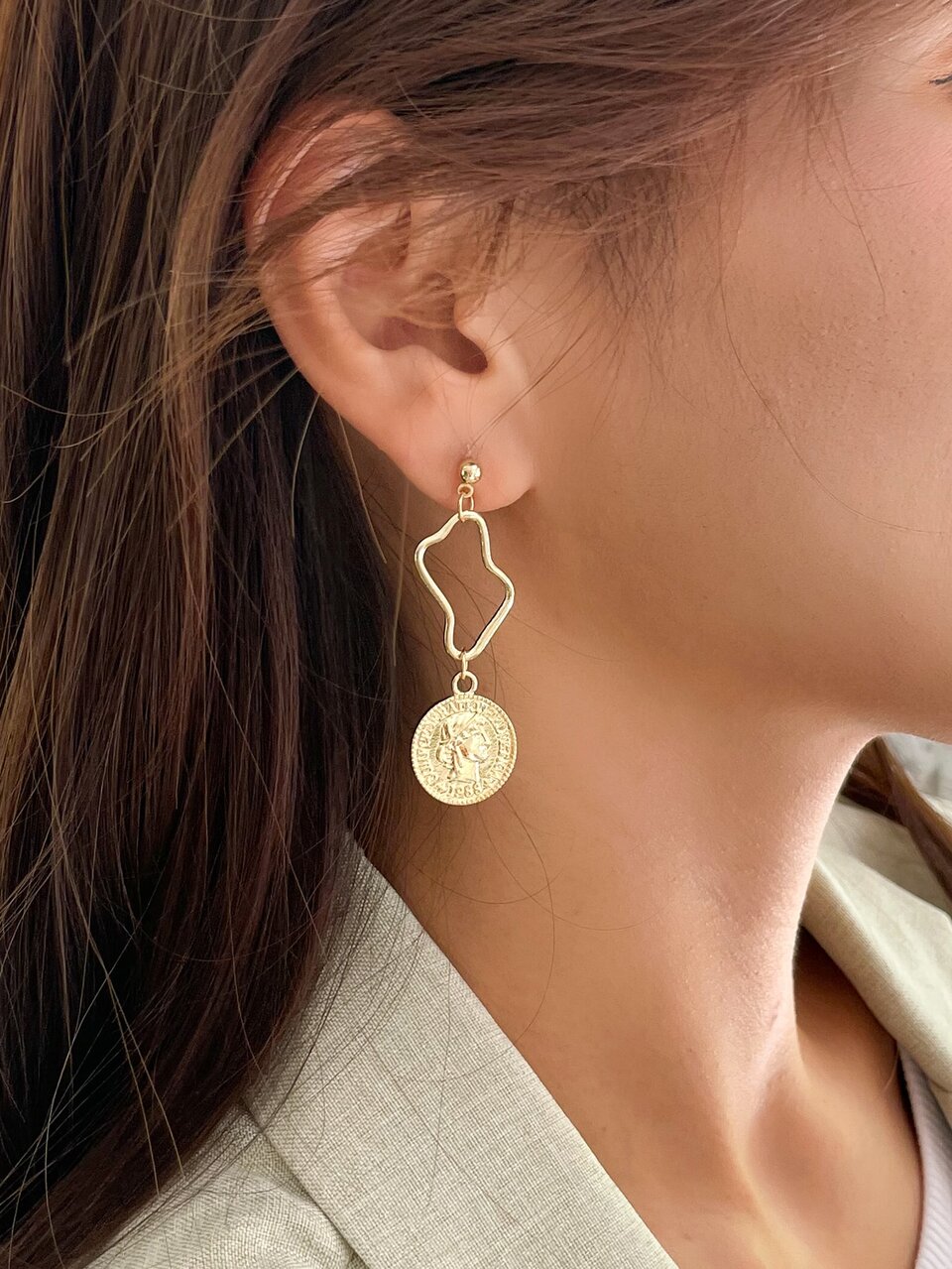 Round Drop Earrings