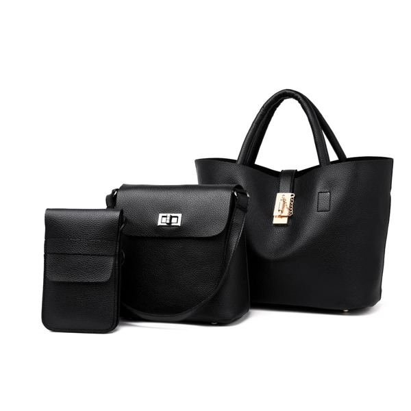 

3pcs Tote Bag Set, Black