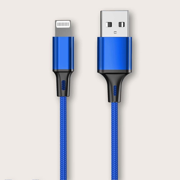

1шт Плетеный кабель для передачи данных iPhone, Синий