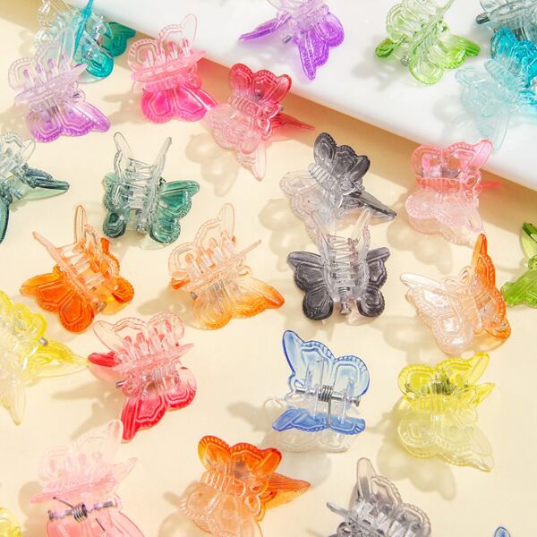 

12pcs Butterfly Design Hair Claw, Multicolor