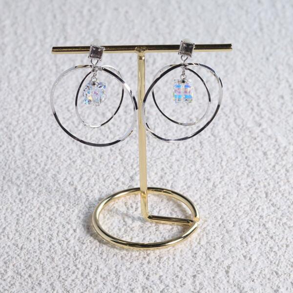 

Crystal Decor Drop Earrings, Silver