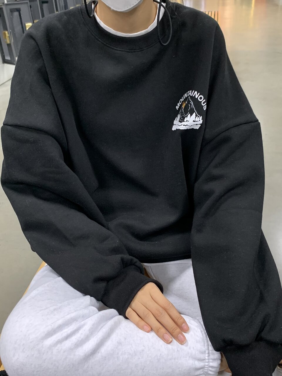 Slogan & Mountain Print Drop Shoulder Sweatshirt,Fall Clothes