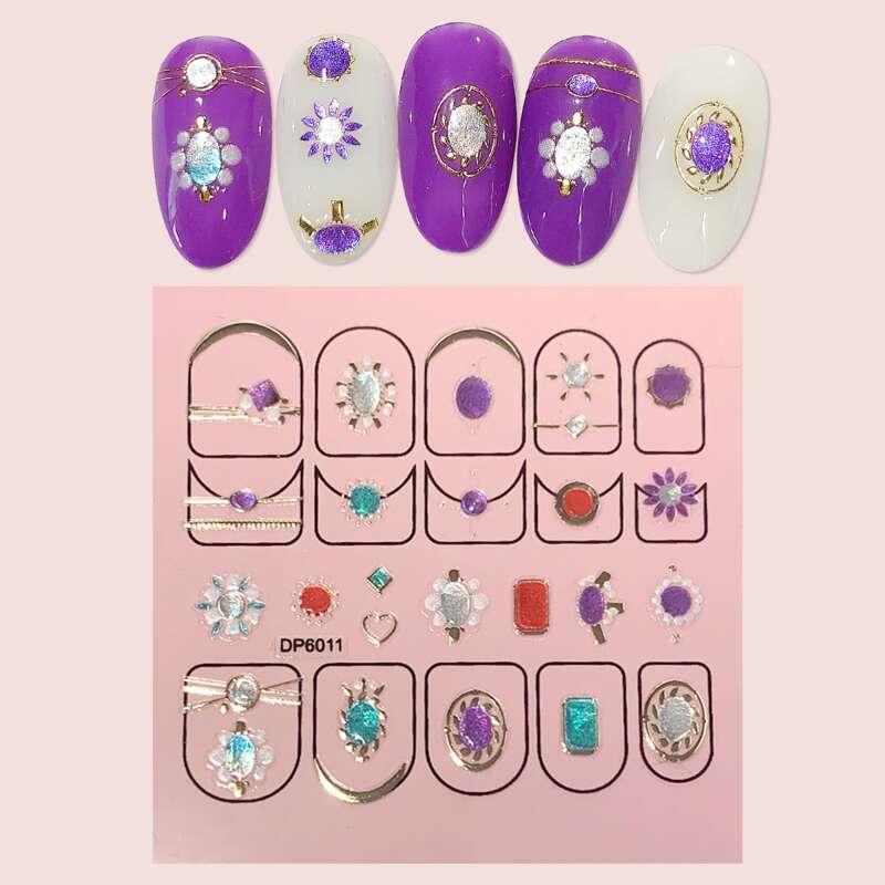

1sheet Flower Pattern Nail Art Sticker, Multicolor