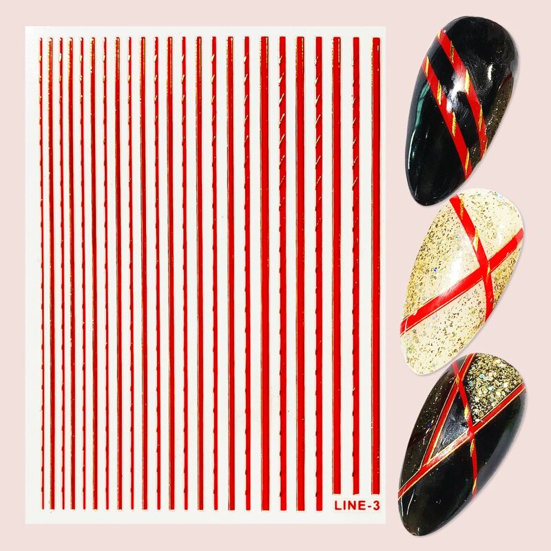 

1sheet Striped Nail Art Sticker, Multicolor
