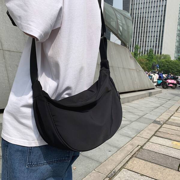 

Men Minimalist Crossbody Bag, Black