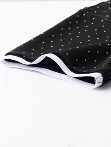 Manfinity Men Polka Dot Print Contrast Collar Polo Shirt - Black - View 3