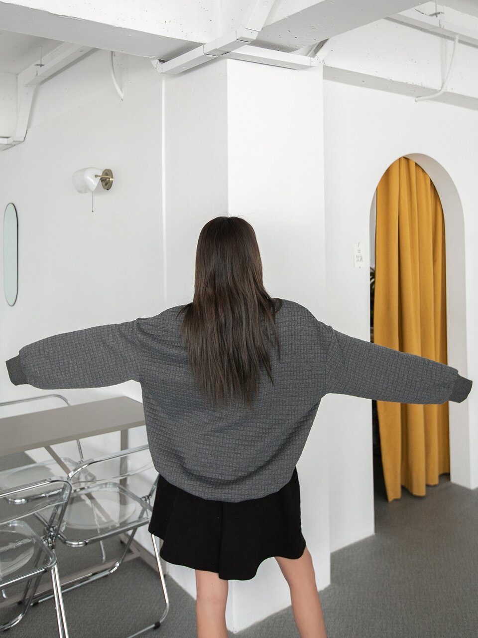 Patched Detail Drop Shoulder Oversized Pullover,Fall Clothes