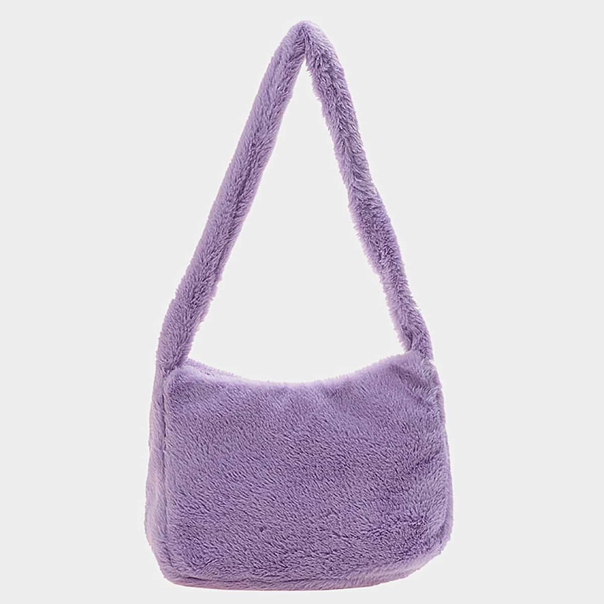 

Fluffy Shoulder Bag, Purple