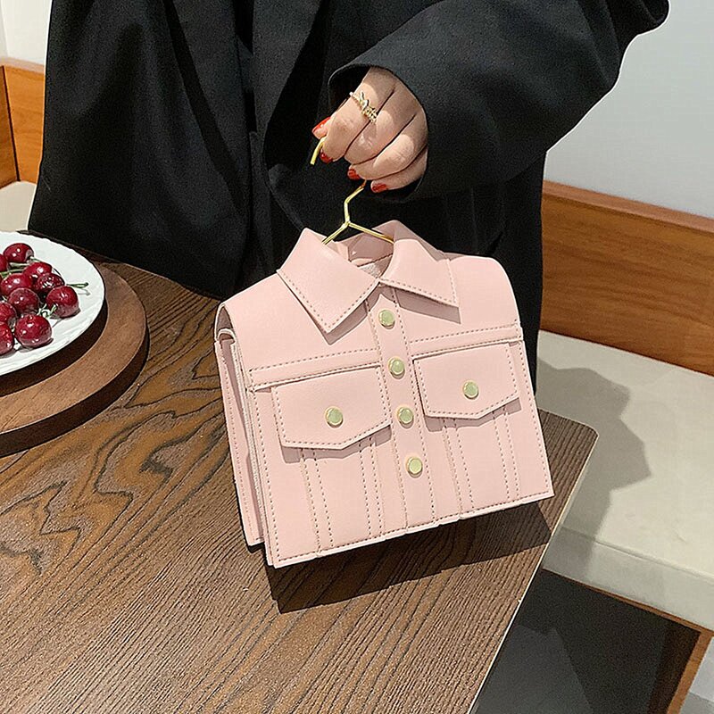 

Clothes Design Chain Crossbody Bag, Pink