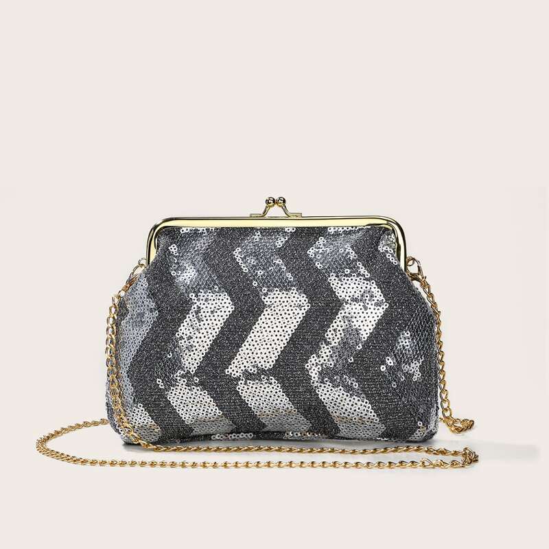 Glitter Crossbody Bag, Silver