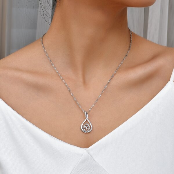 

18K Gold Plated Zircon Necklace, Silver