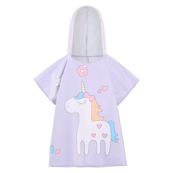 

Toddler Girls Unicorn Print Cover Up, Purple