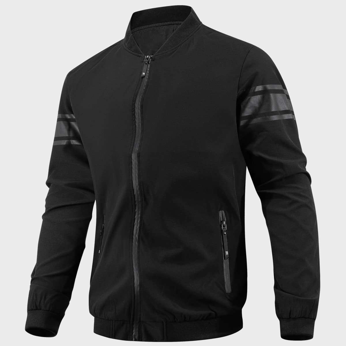 

Guys Solid Zip Up Jacket, Black