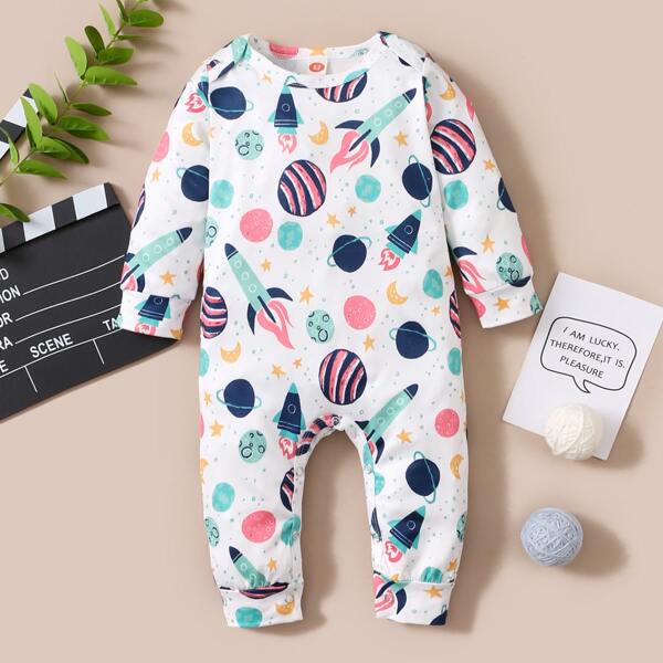 

Baby Rocket Print Jumpsuit, Multicolor