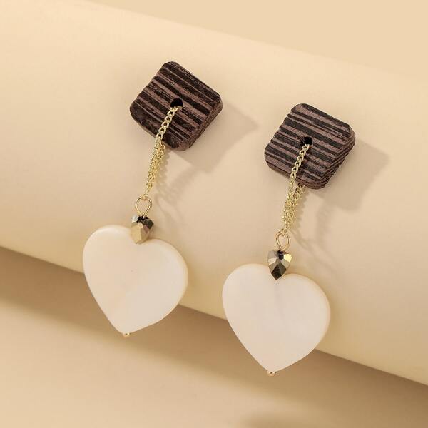 

Heart Decor Drop Earrings, Multicolor