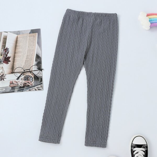 

Toddler Girls Solid Textured Leggings, Grey