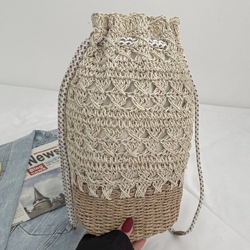 

Drawstring Shoulder Bag, Beige