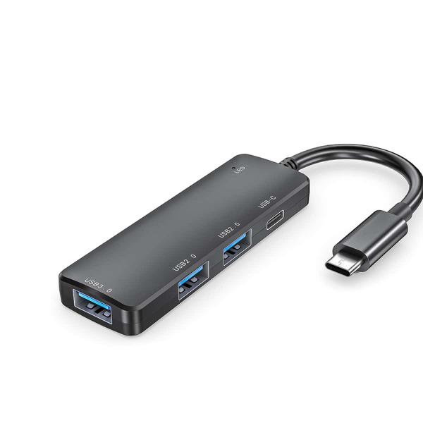 

Концентратор USB-адаптера с 4 портами Type-C, Чёрный