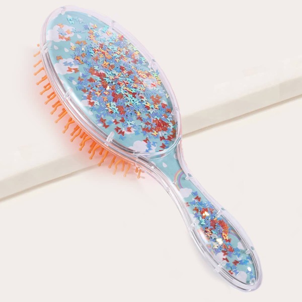 

Cartoon Rainbow Print Hair Brush, Blue