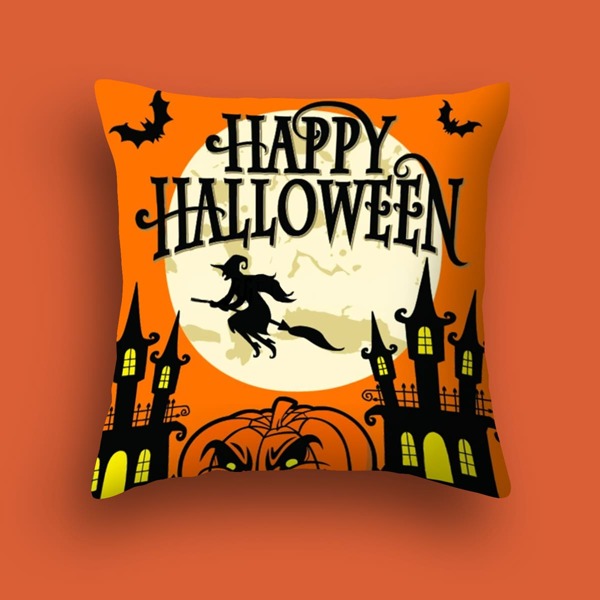 

Halloween Pattern Cushion Cover Without Filler, Multicolor