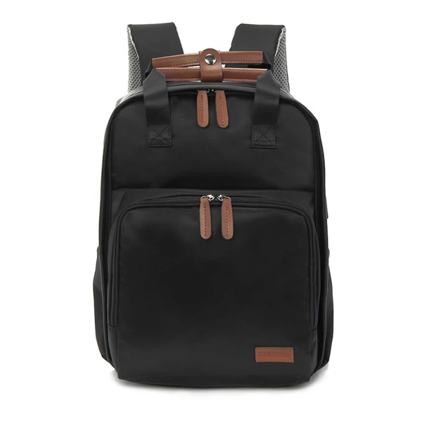 

Men Minimalist Pocket Front Functional Backpack, Black