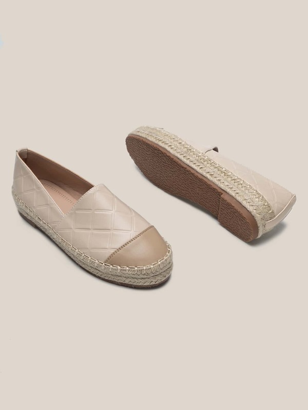 two tone espadrille flats