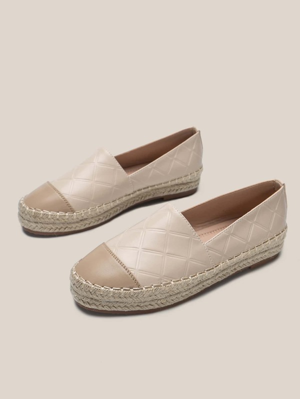 two tone espadrille flats