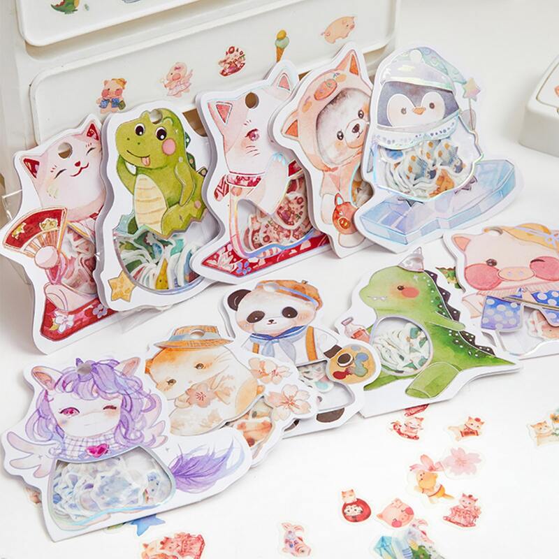 

60pcs Cartoon Animal Pattern Random Sticker, Multicolor