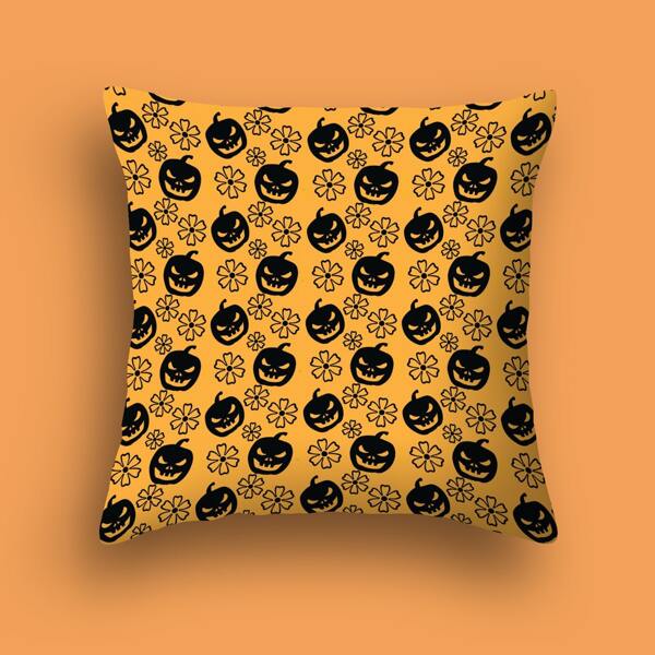 

Halloween Pumpkin Cushion Cover Without Filler, Multicolor